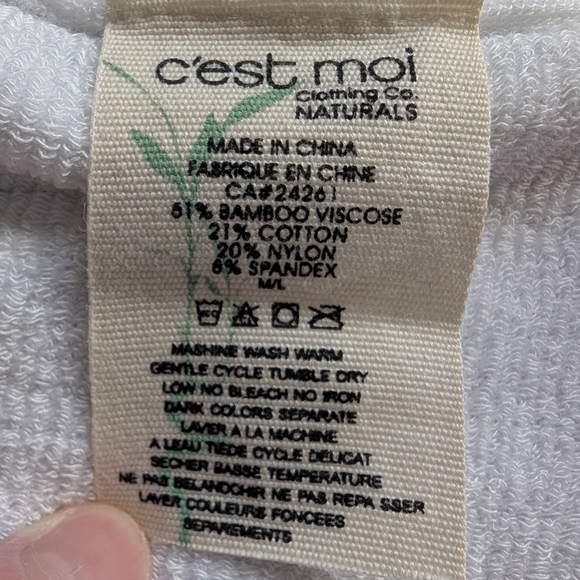 White Ribbed Bandeau Top - Picture 4 of 6